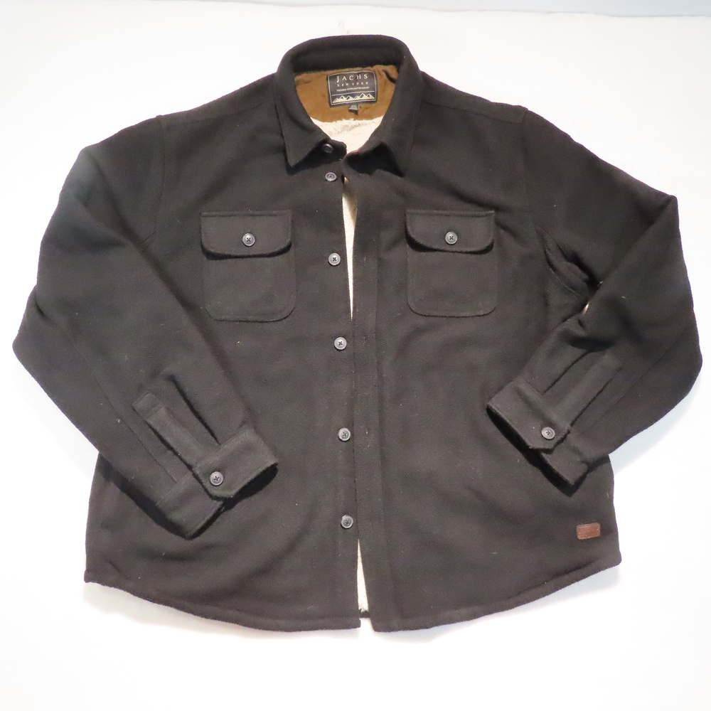 Jachs New York Sherpa Lined Shirt Jacket Black Brown XXL